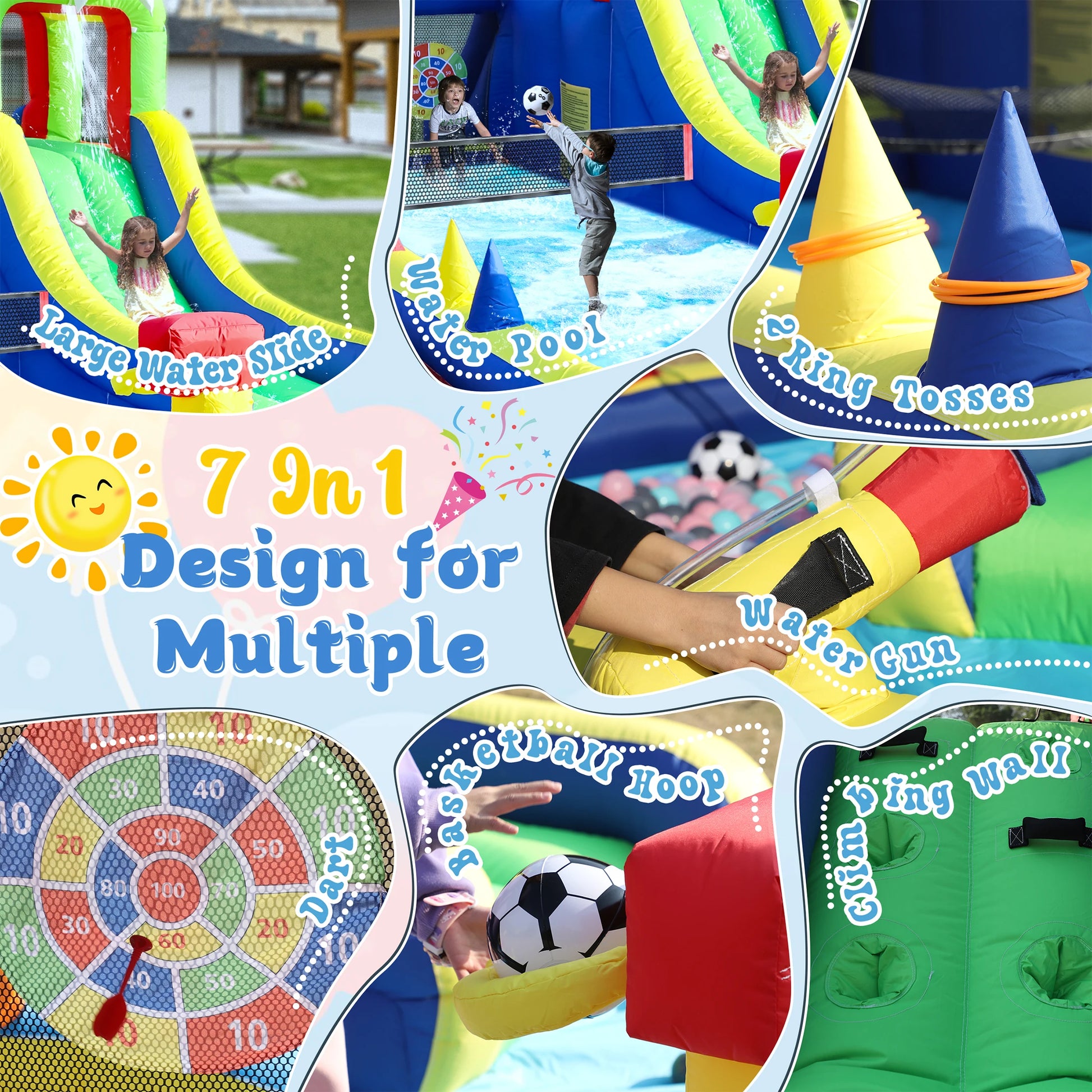 8-in-1 Crocodile Inflatable Water Slide