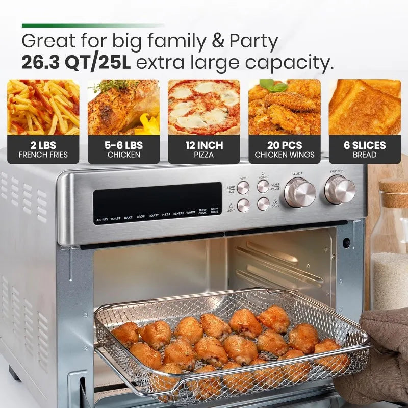 Large Countertop Infrared Heating Air Fryer, Toaster Oven, Convection Oven Combo