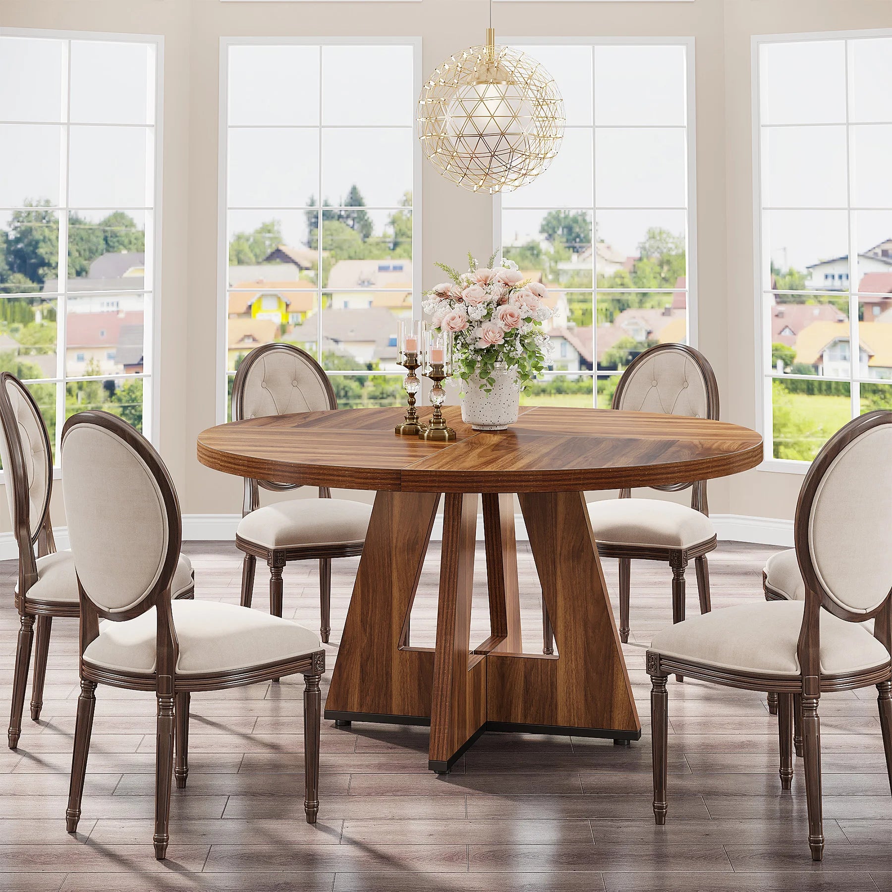 47 inch Round Dining Table for 4,