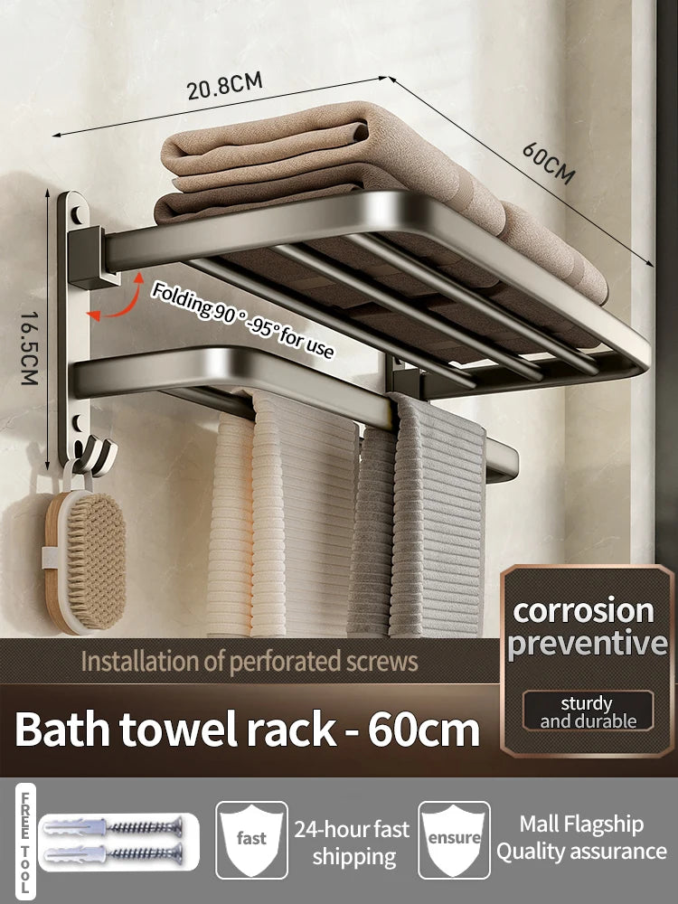 Wall Mounted Aluminum Towel and Storage Rack