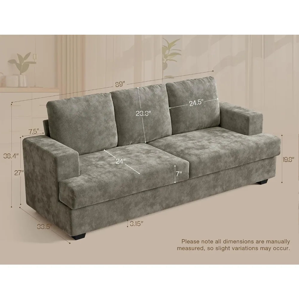 Seater Couches for Living Room Sofas Comfy Sectional Couch with 24" Deep Seat Loveseat Sofa for Small Apartment