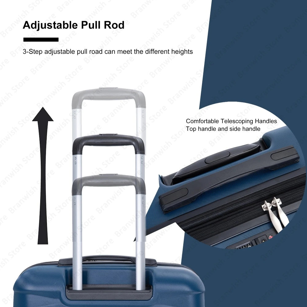 Lightweight Durable 3 Piece Expandable Luggage Set with TSA Lock and Spinner Wheels