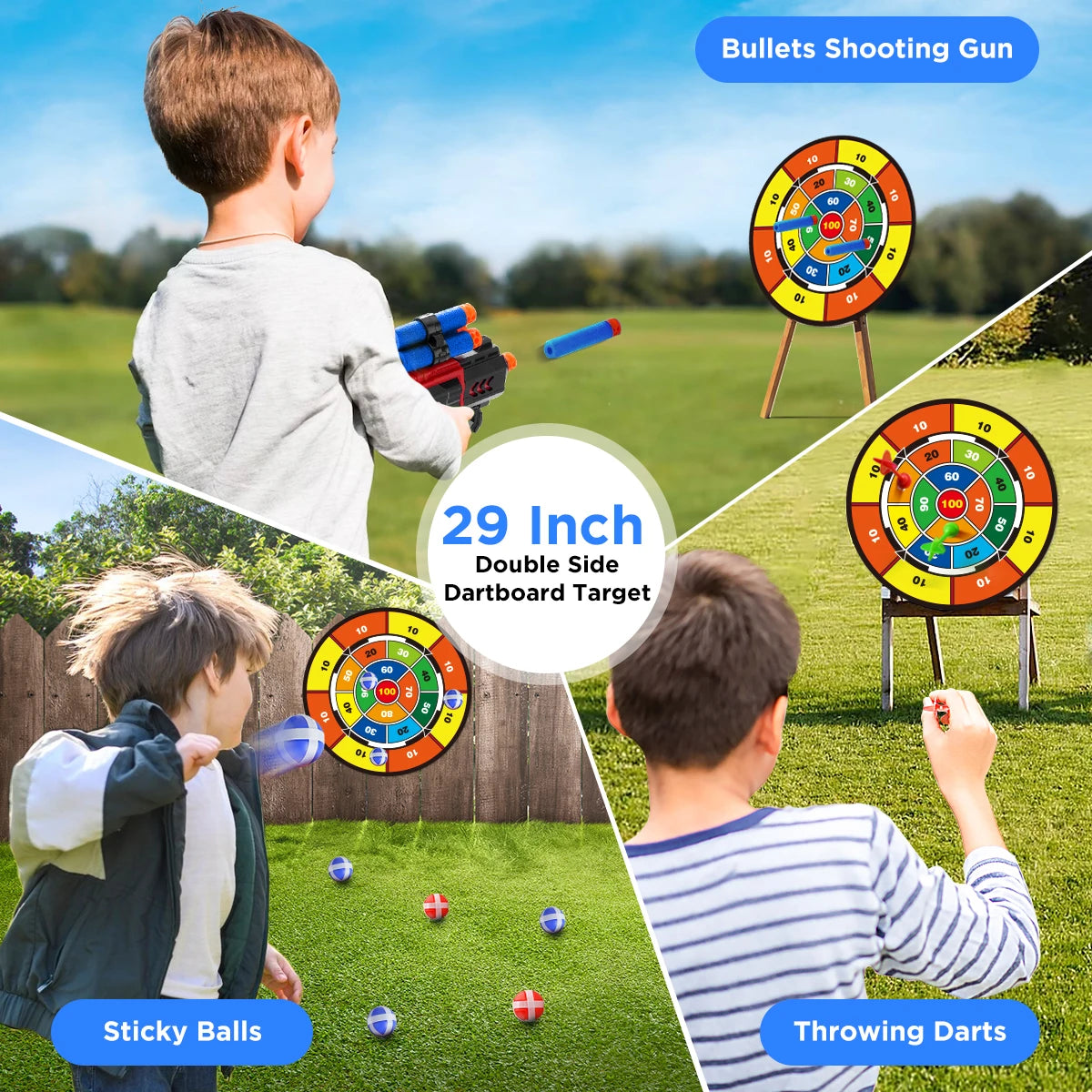 Toy Set for Kids with Bow N Arrow + Guns  (x2) w/LED Light Up and Suction Cup Arrows