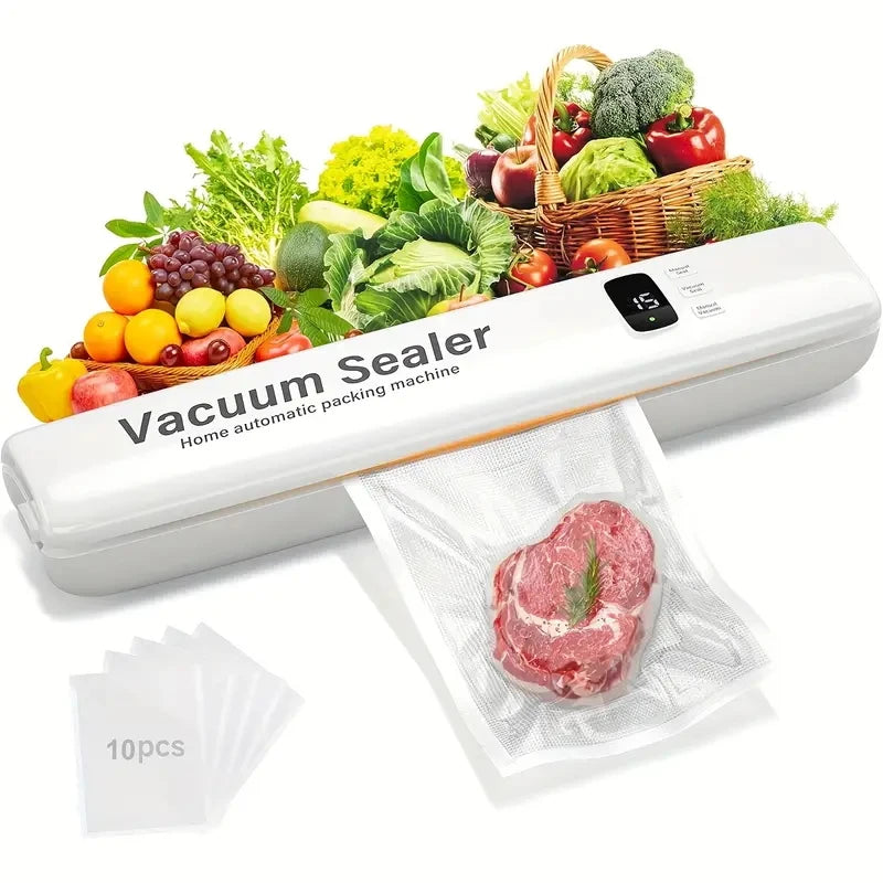 3-in-1 Automatic Vacuum Sealer Machine With LED Display & 10 Vacuum Bags.