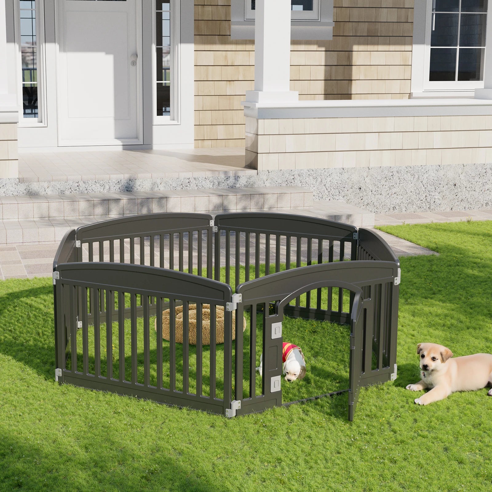Plastic Dog Expandable and Durable Playpen. Foldable and Durable for Use Indoor or Outdoor with  Small to Medium Pets