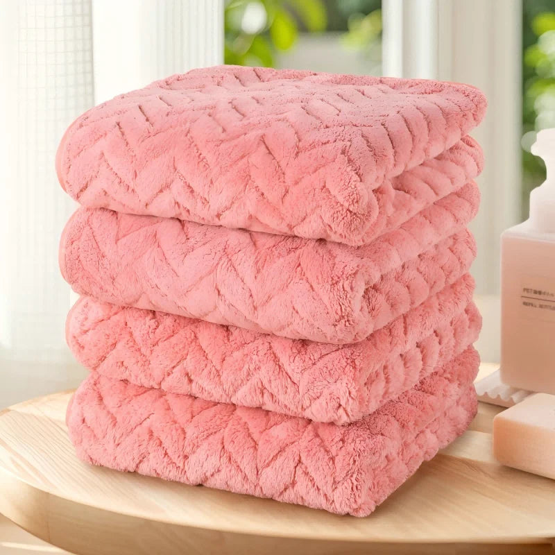 Solid Color 4-Piece Soft Highly Absorbent Towel Set.