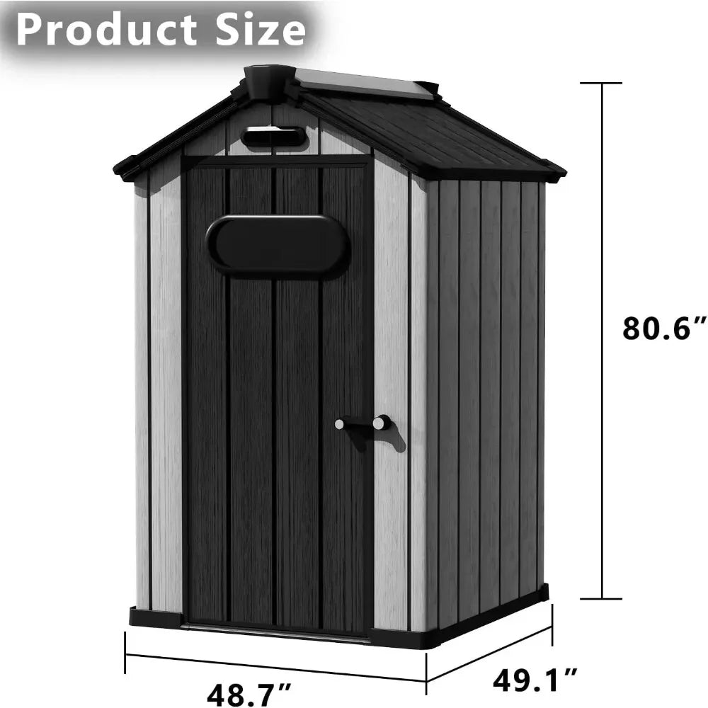 3.8’x 4.0’ Resin Outdoor Storage Shed, Kit-Perfect to Store Garden Tools, Bike Accessories, Beach Chairs, Patio Furniture, Gray…