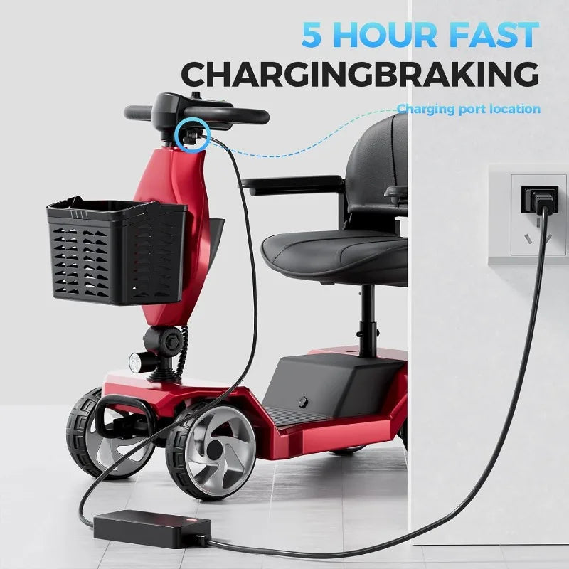 4 Wheel Adult Lightweight Electric Powered Mobility Scooter