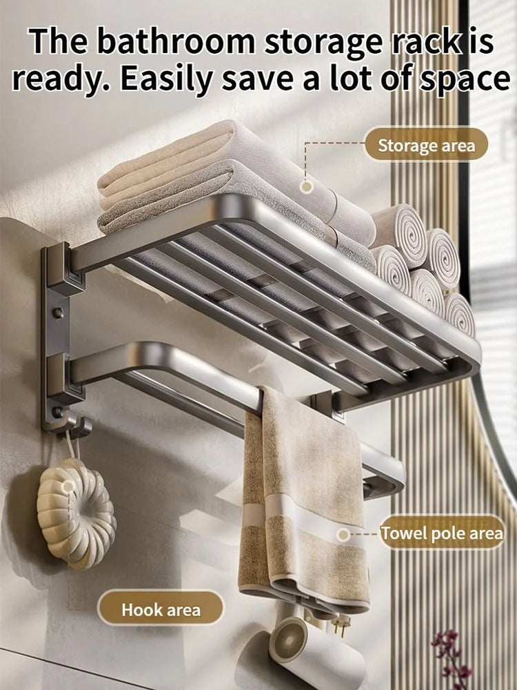 Wall Mounted Aluminum Towel and Storage Rack