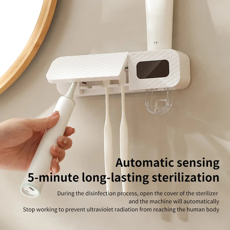 Wall Mounted Smart Toothbrush Sterilizer And Dispenser,