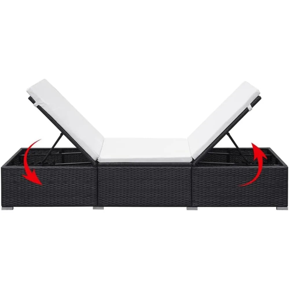 Poly Rattan Adjustable and Durable Patio Sun Lounger