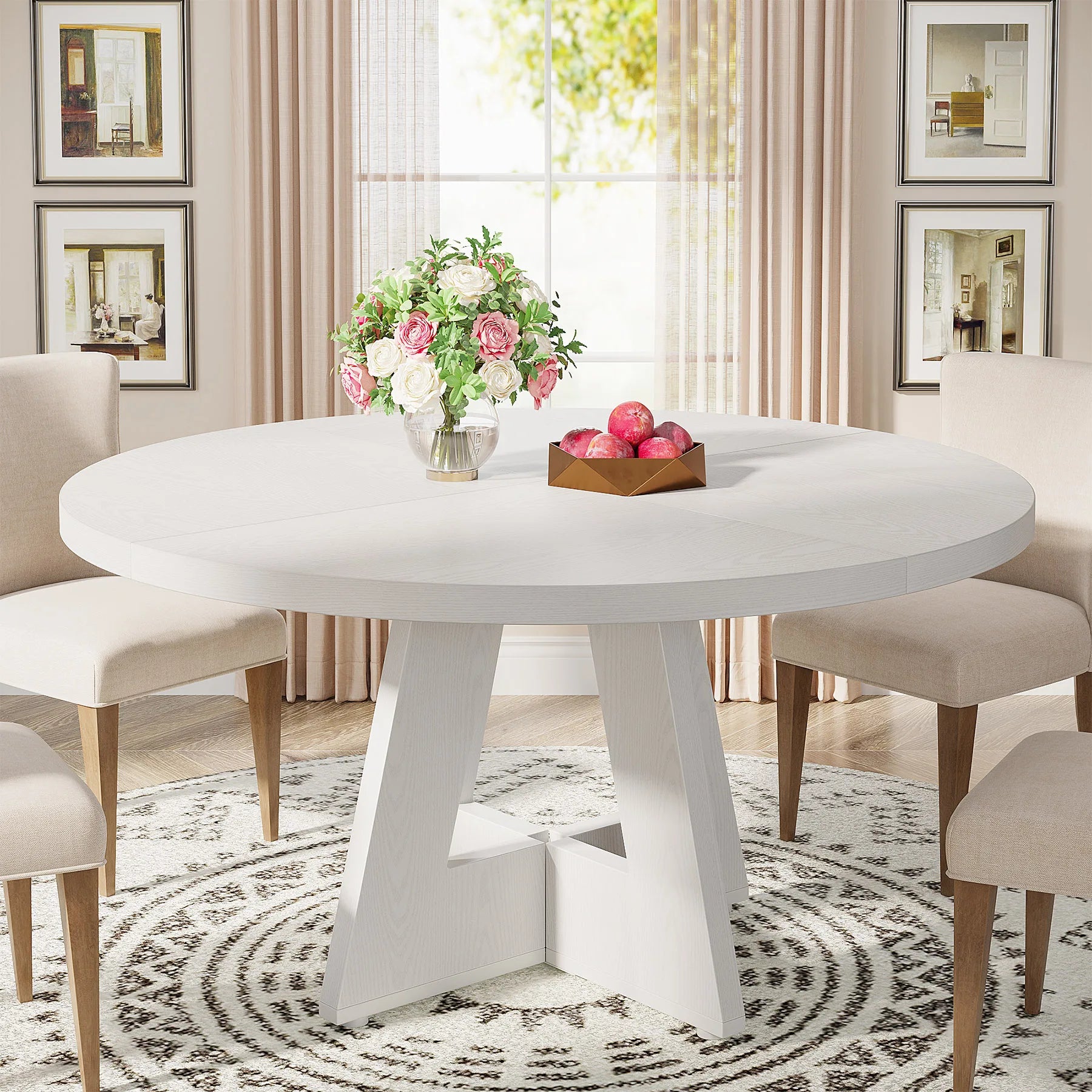 47 inch Round Dining Table for 4,
