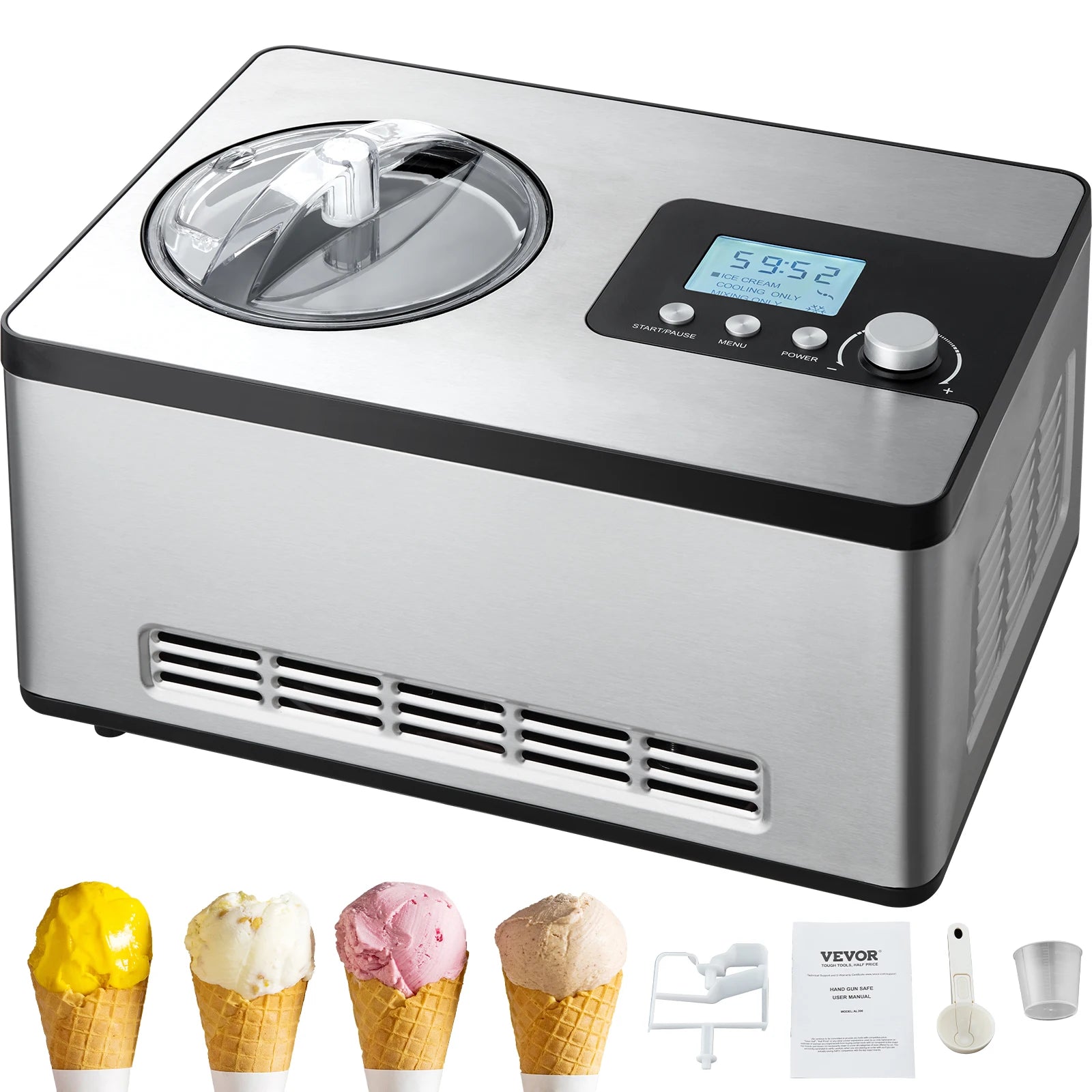 Automatic Ice Cream Maker with Built-in Compressor.
