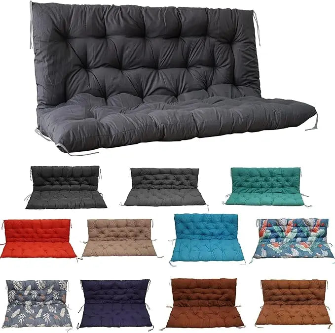 Cushion with Backrest for Outdoor 2-3 Seater Porch Swing.