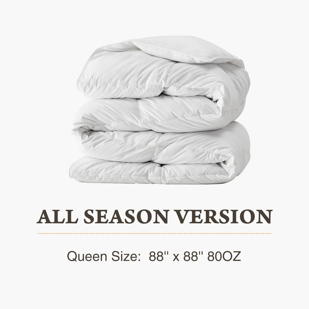 Easy to Wash King or Queen Comforter with Corner Tabs and Box Stitching.