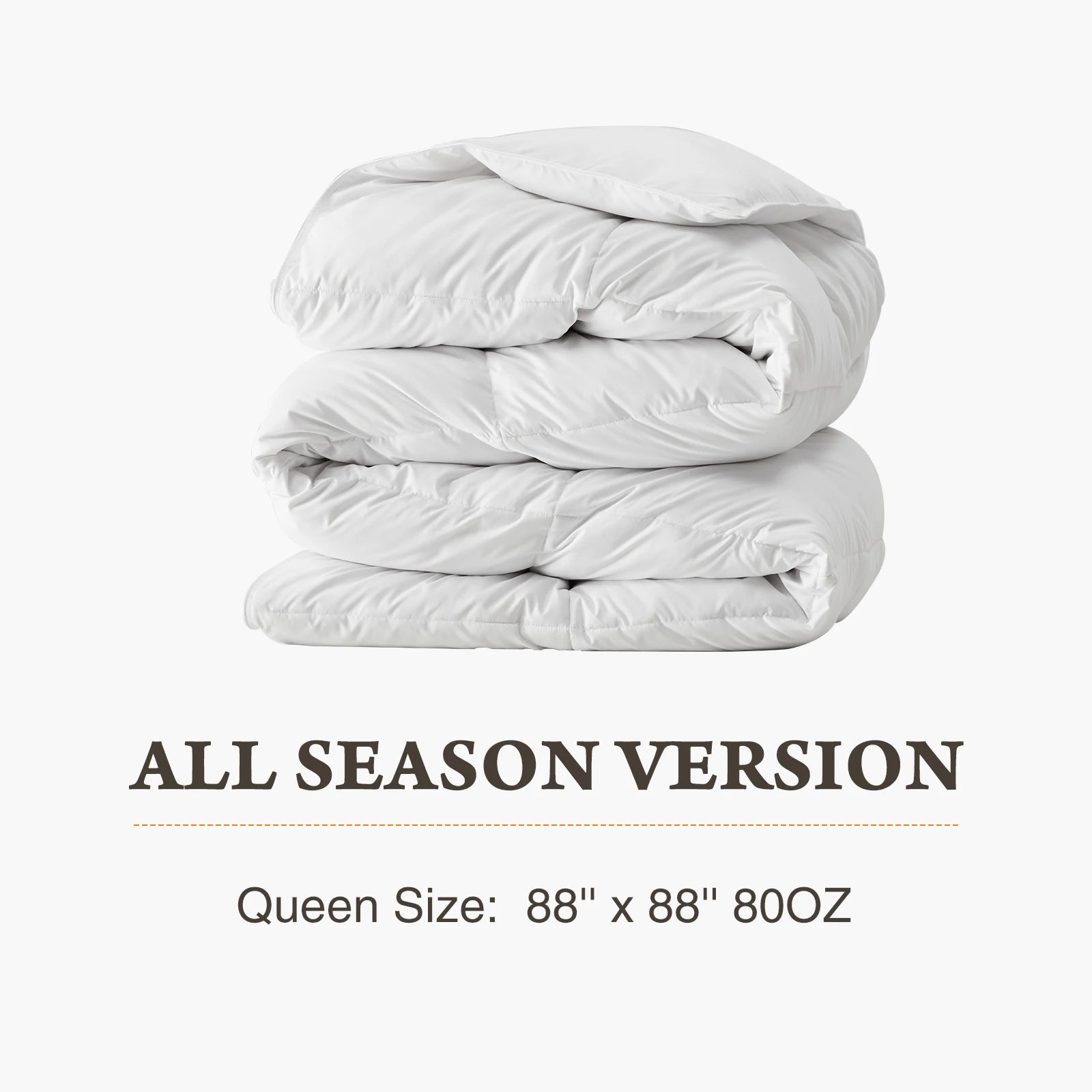 Easy to Wash King or Queen Comforter with Corner Tabs and Box Stitching.