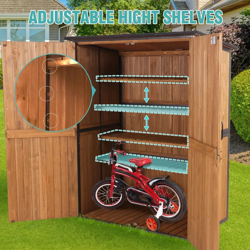 Large Metal Frame Garden Storage Shed With Shelves