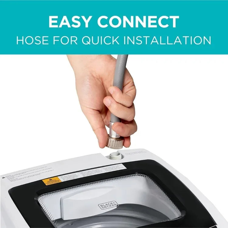 Small Portable 5 Cycle Washing Machine for Household Use with LED Display.