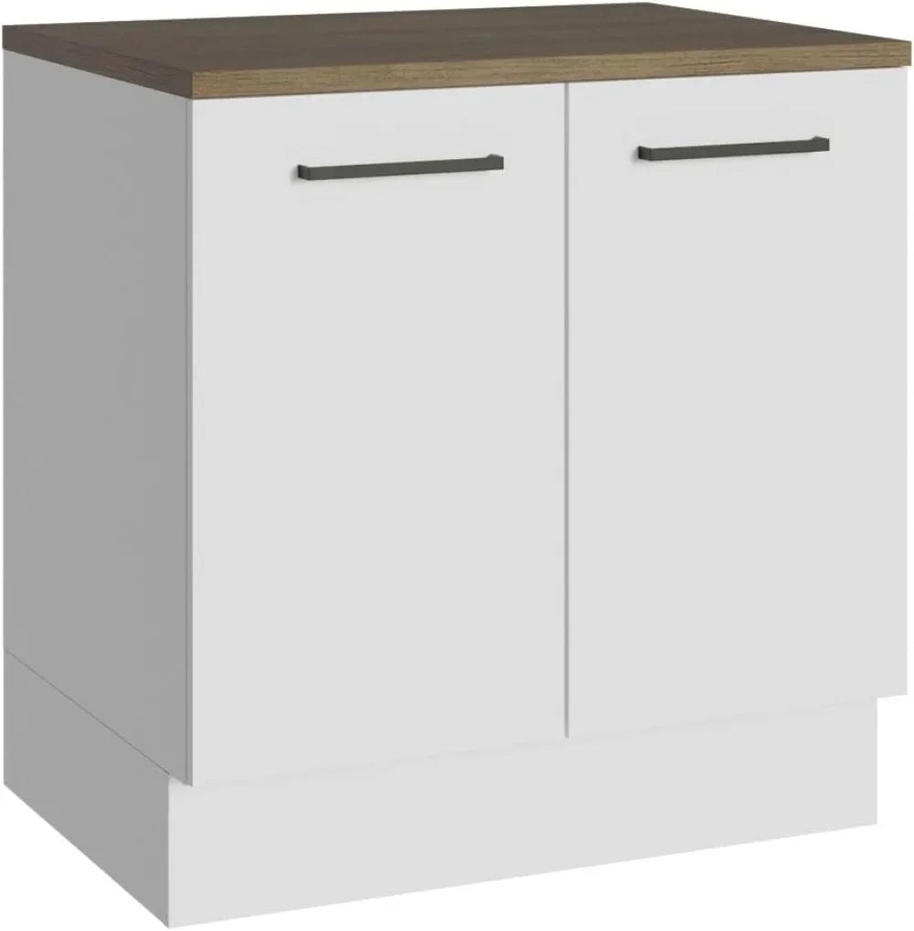 Wooden Garage and Utility Room Floor Storage Cabinet with 2 Doors and Shelves.