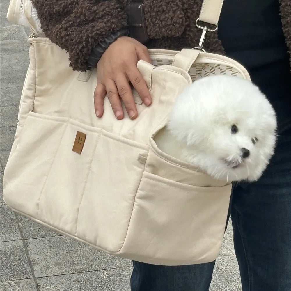 Small Pet Portable Shoulder Handbag Carrier; Non-slip Car Seat Carrier