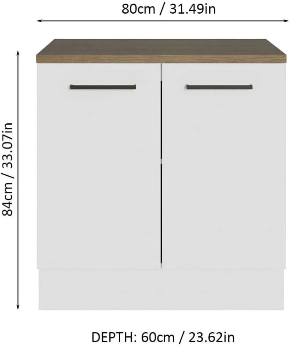 Wooden Garage and Utility Room Floor Storage Cabinet with 2 Doors and Shelves.