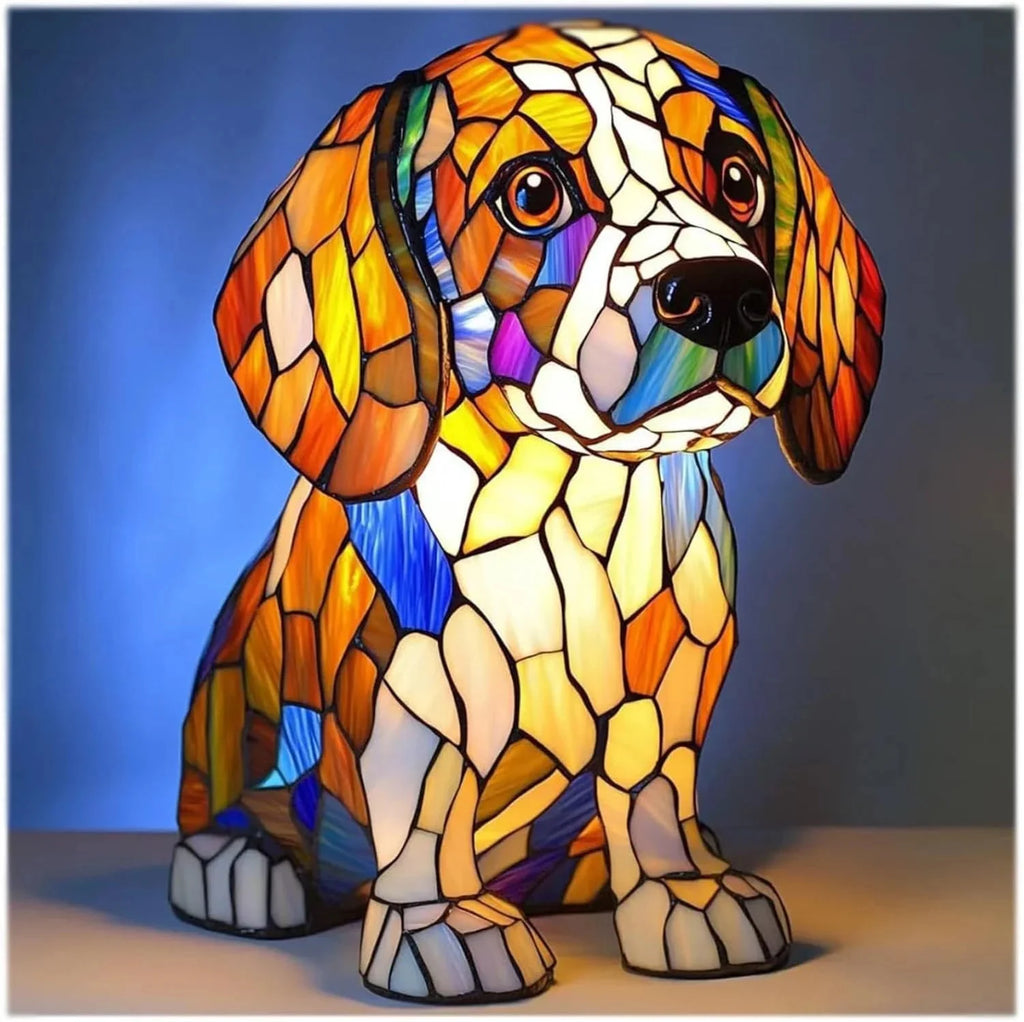 LED Various Dog Breeds Tabletop or Desktop Stained Resin Night Light