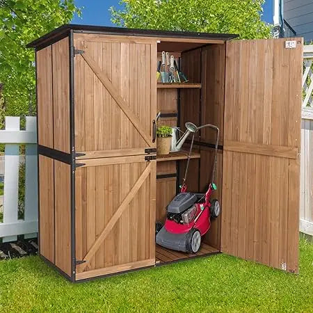Large Metal Frame Garden Storage Shed With Shelves