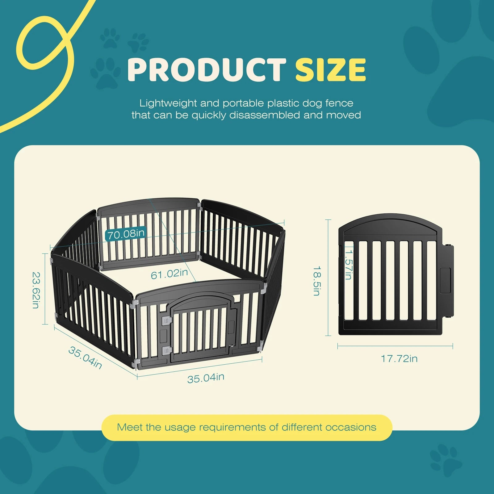 Plastic Dog Expandable and Durable Playpen. Foldable and Durable for Use Indoor or Outdoor with  Small to Medium Pets
