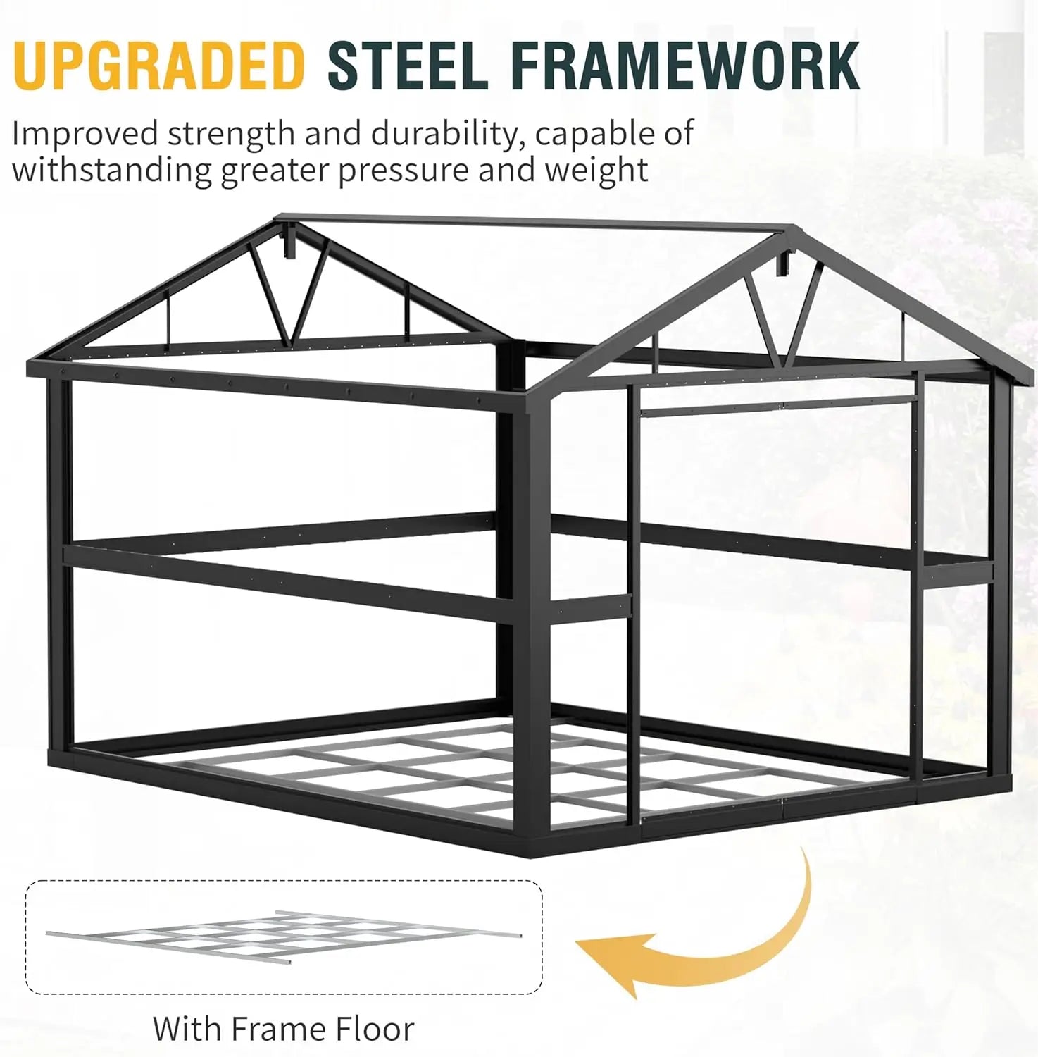 Large Metal Storage Shed with Floor and Lockable Doors.