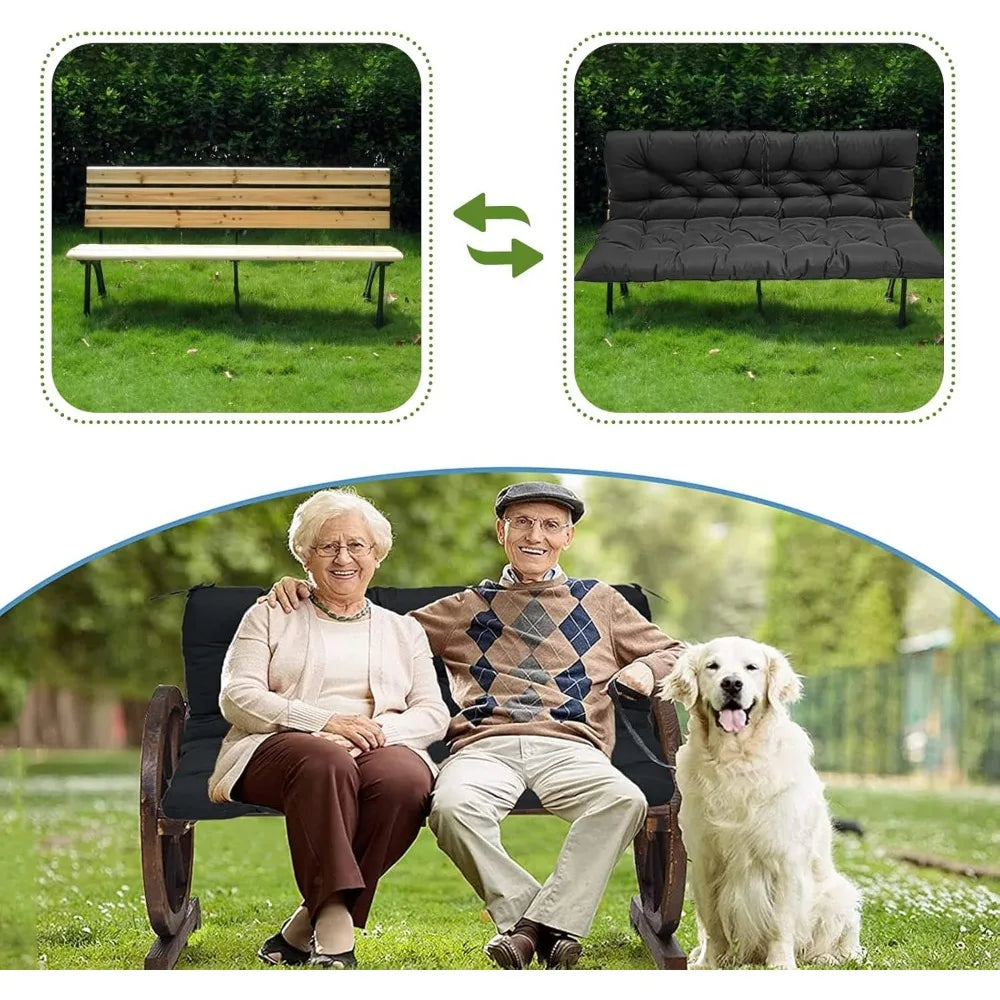 Cushion with Backrest for Outdoor 2-3 Seater Porch Swing.