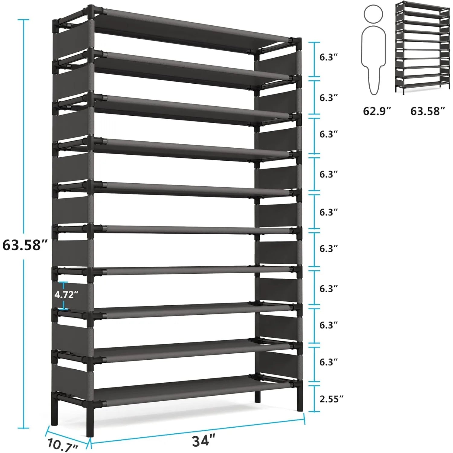 Large Multi-Use Storage Rack Organizer for  Shoes or Books