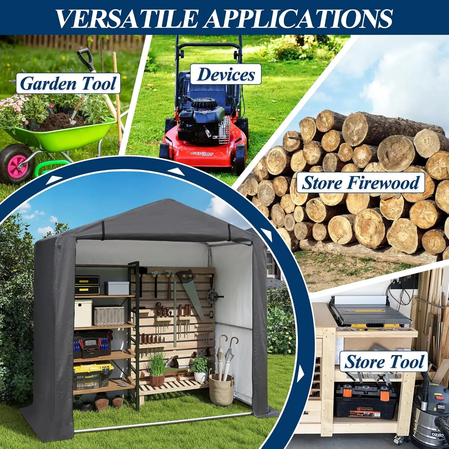 Heavy Duty Outdoor Fabric Storage Shed