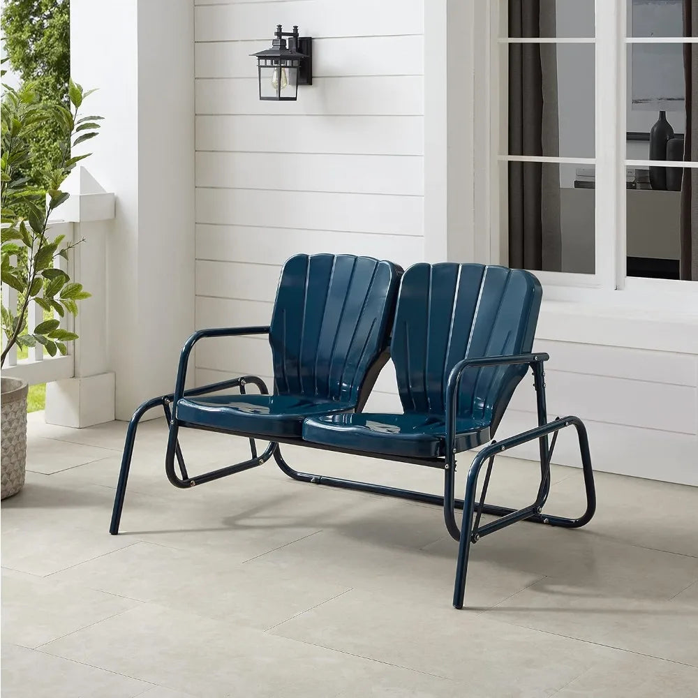 Ridgeland Retro 2- Person Metal Outdoor Loveseat/Glider