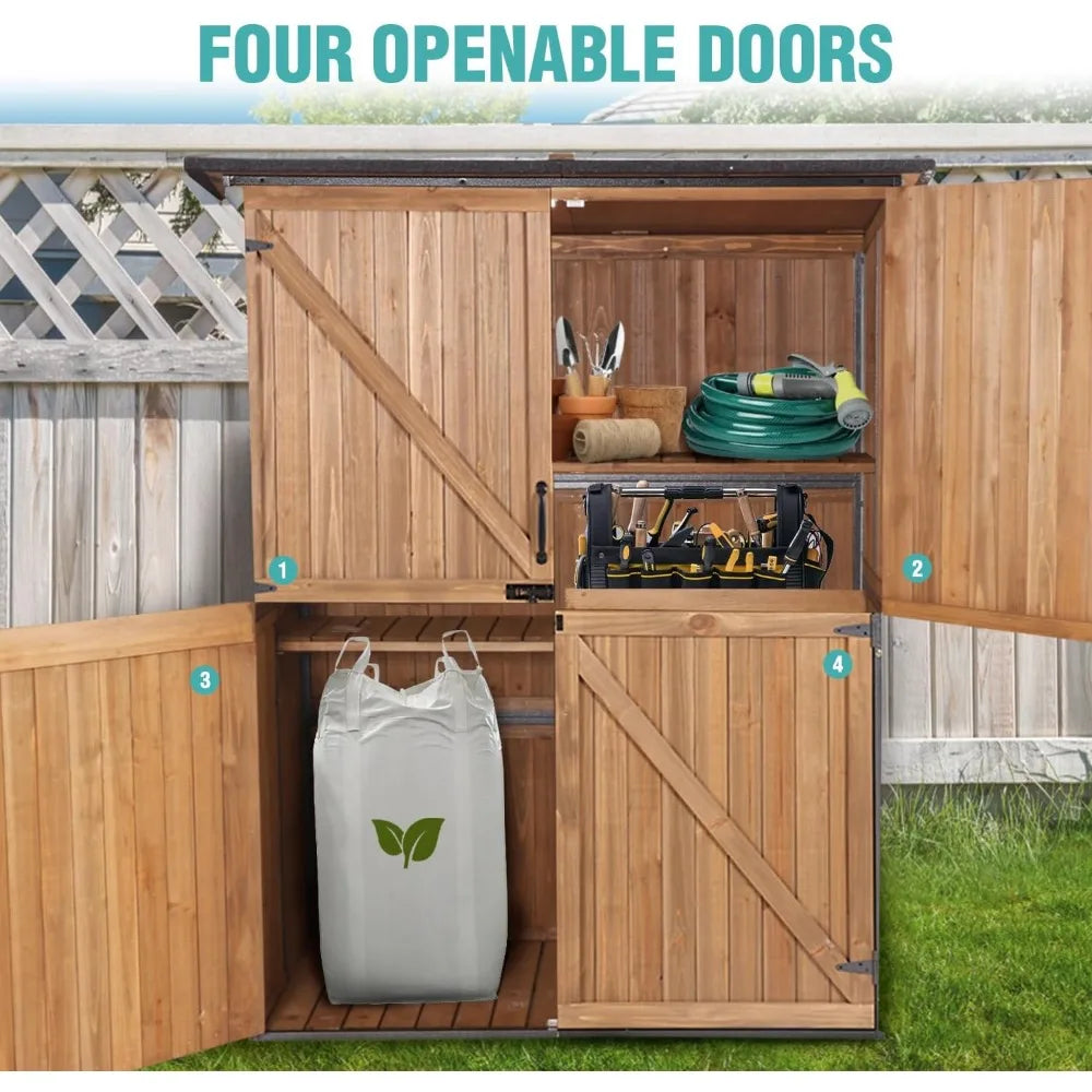 Large Metal Frame Garden Storage Shed With Shelves