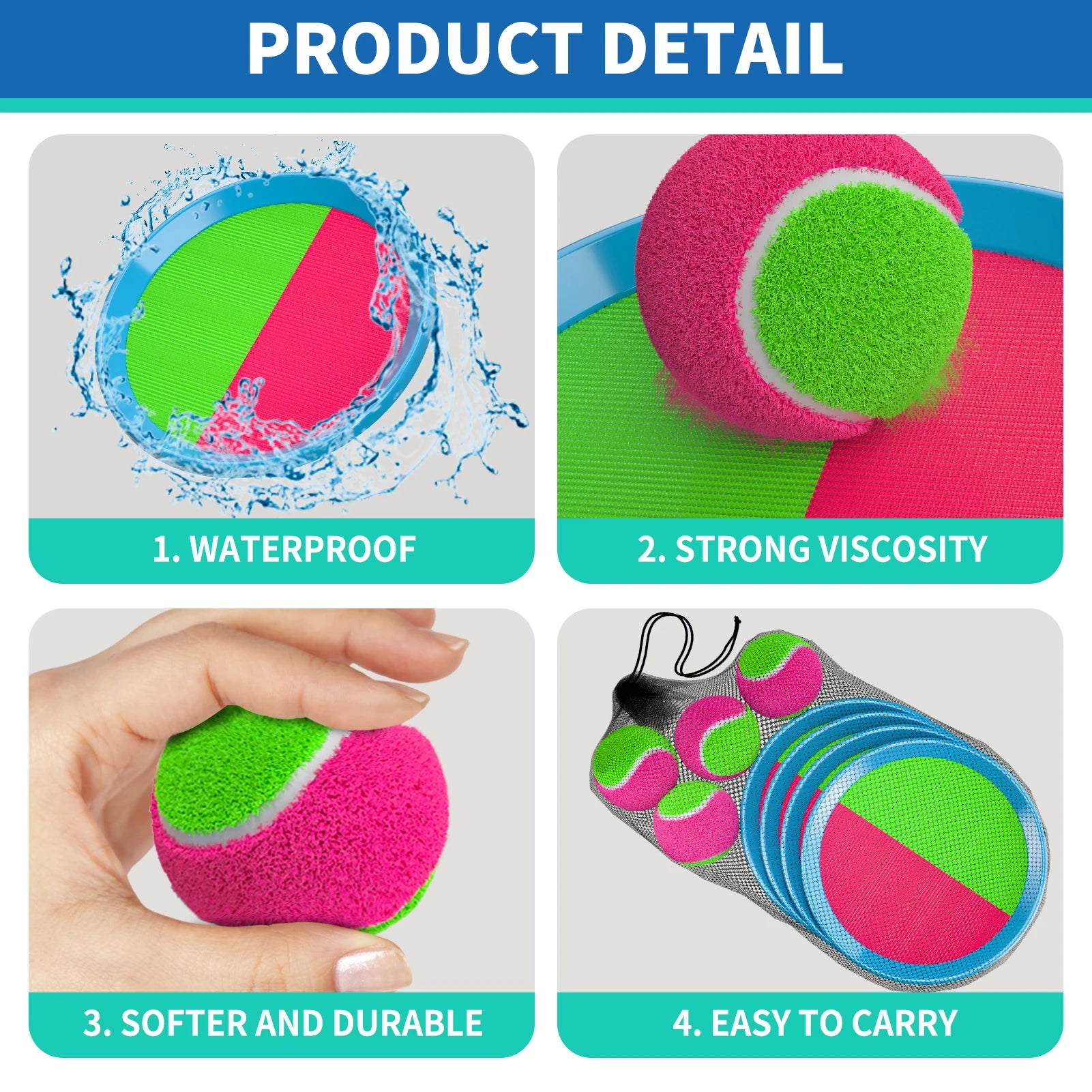 Toss and Catch Ball Game Outdoor Toys for Kids, Outdoor Outside Games Toys for Kids, Yard Backyard Games Beach Toys Outside Game