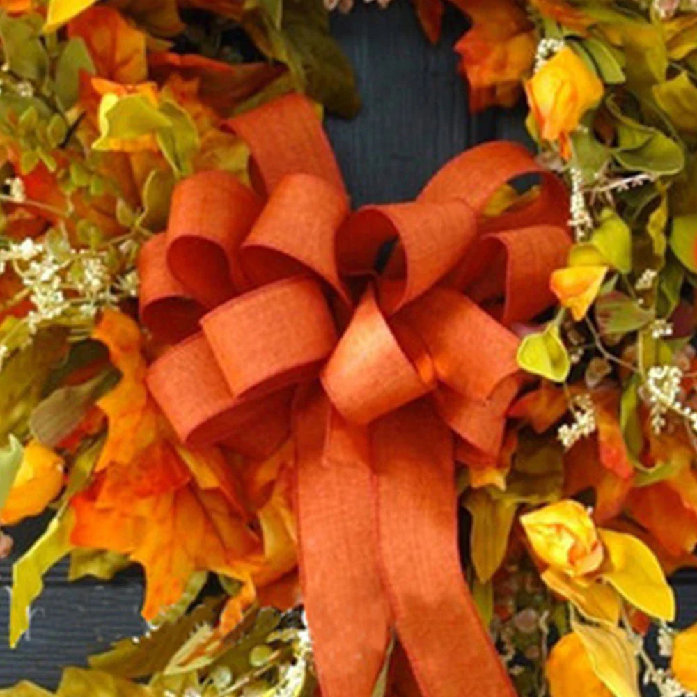 Autumn Maple Leaf Door Wreath for Use on Porch Door, Interior or Exterior Wall, 17" x 32"