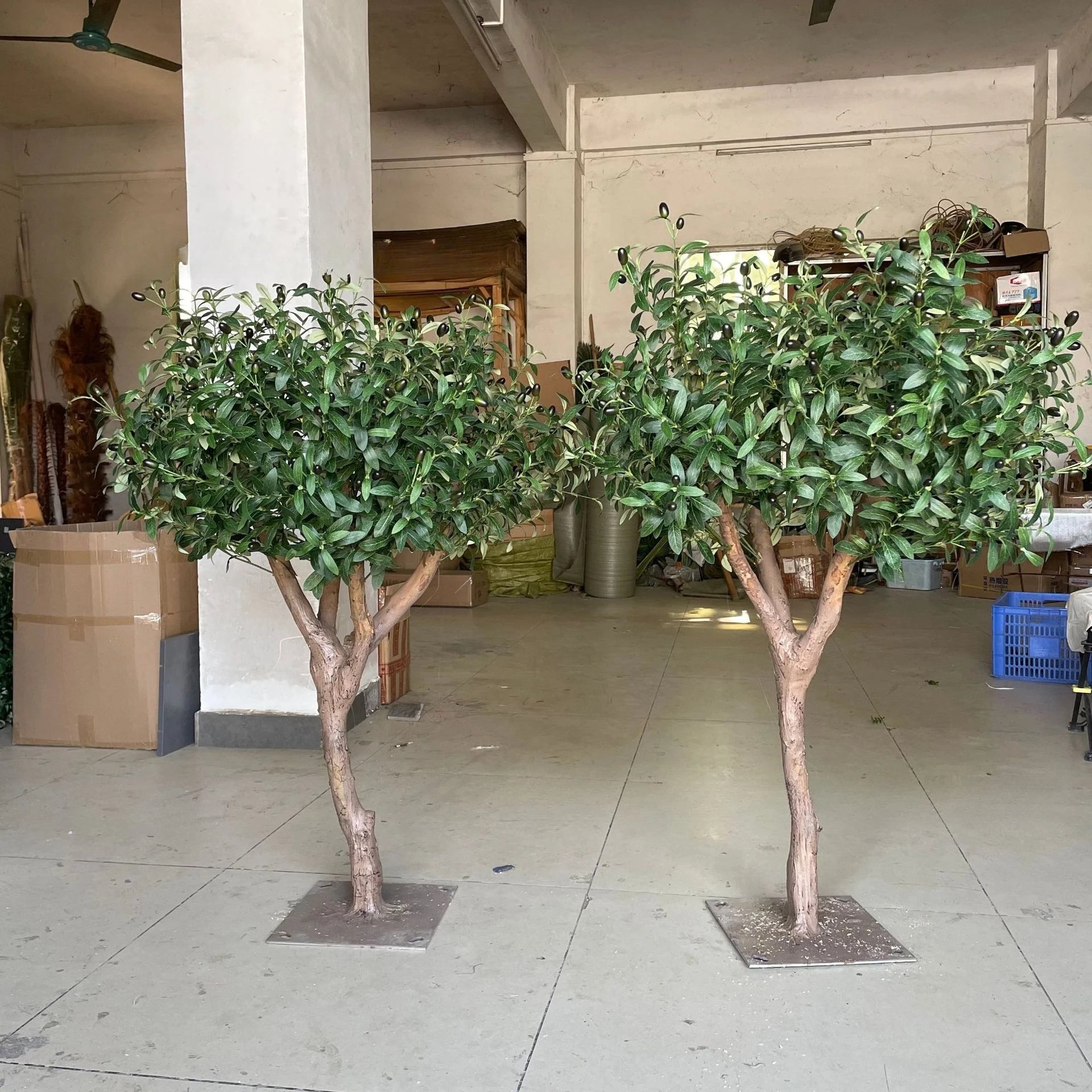 Simulated Olive Tree for Use Indoor or Outdoor; a Fake Green Plant used for decoration.