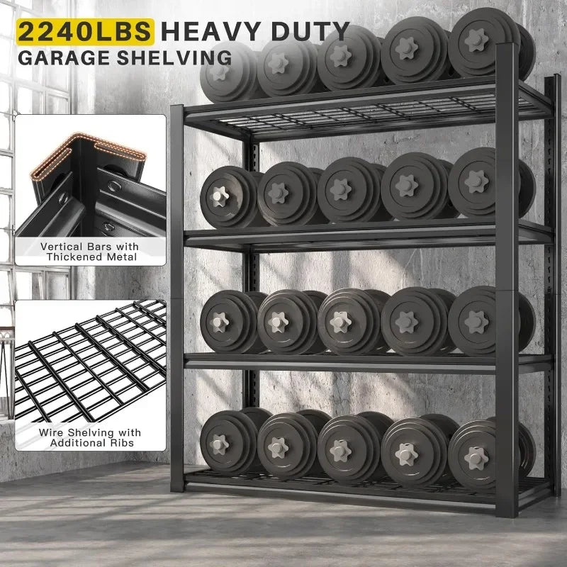 3 Heavy Duty Metal Shelving Units for Garage,