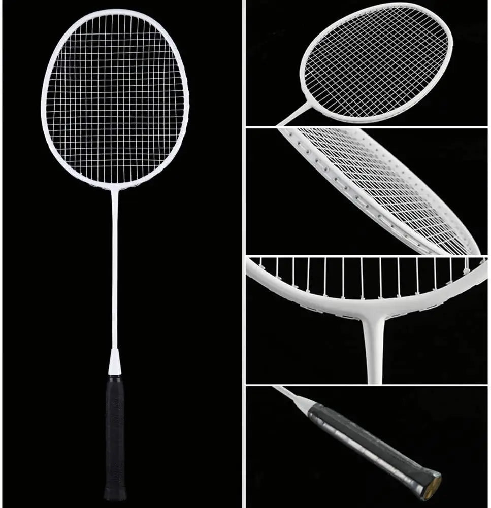 4 Pack Lightweight Badminton Rackets with 6 Nylon Shuttlecocks with Carrying Case for Outdoor use.