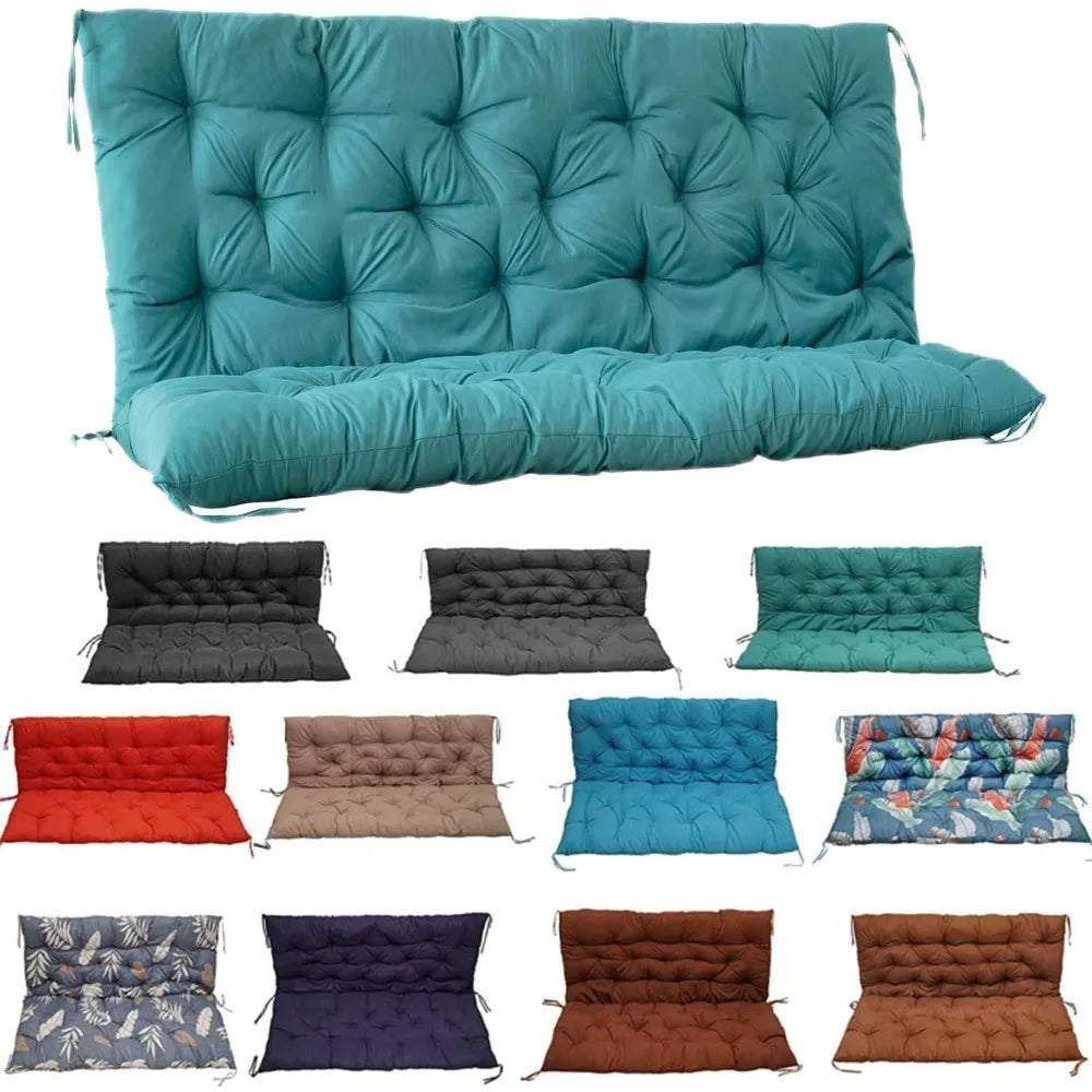 Cushion with Backrest for Outdoor 2-3 Seater Porch Swing.