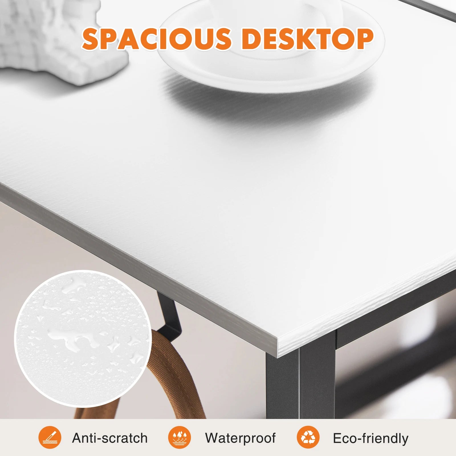 Computer Desk Gaming Table Compact with Side Bag Headphone Hook Easy Assembly