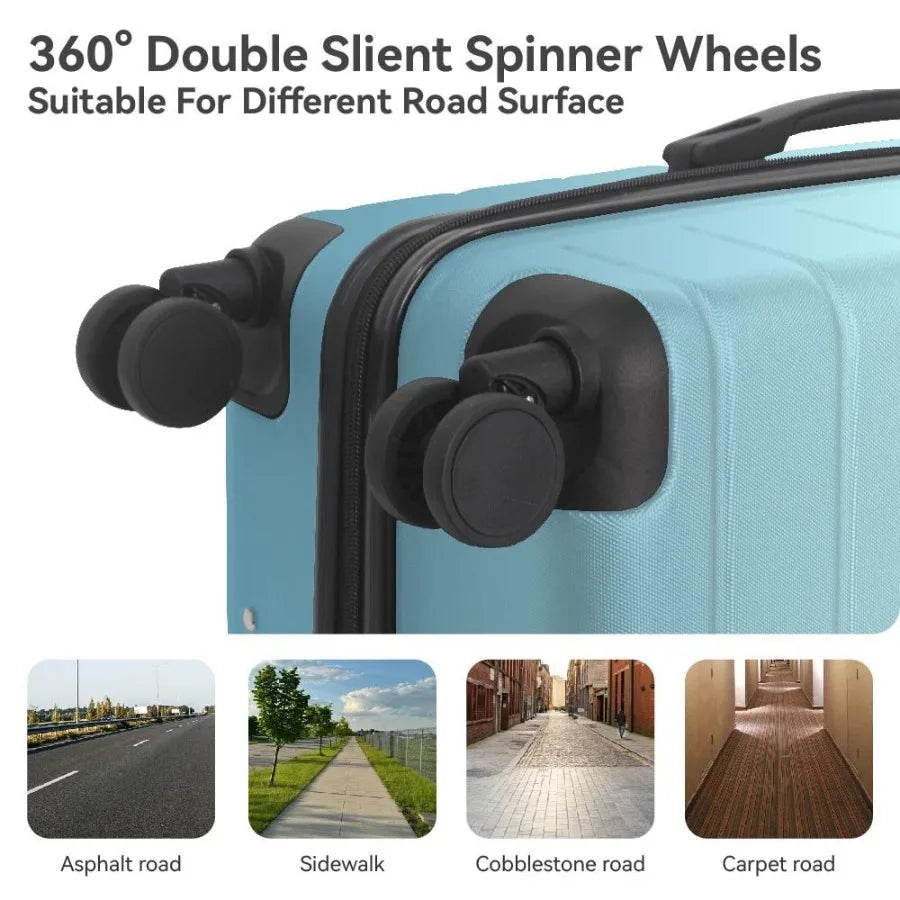 3-Piece Hard  Shell Luggage Sets with Spinner Wheels