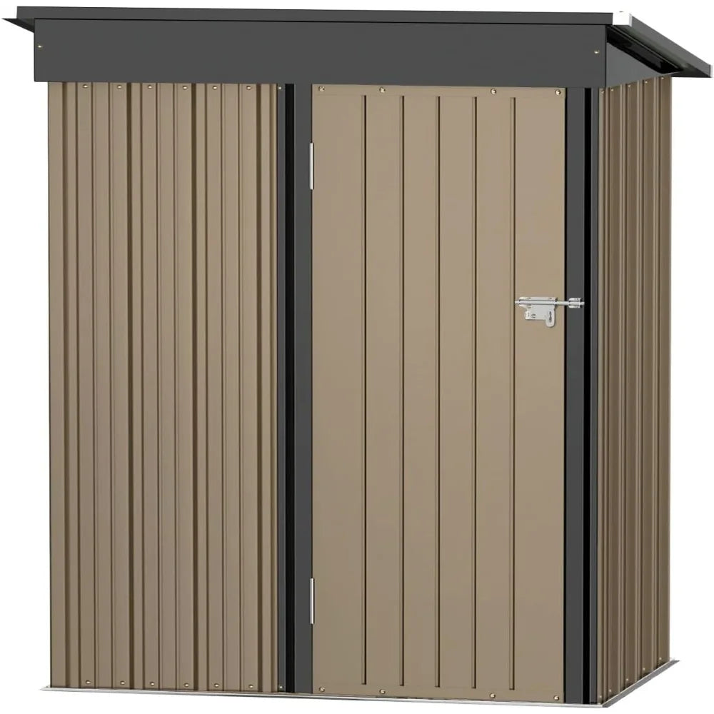 5 x 3 Ft. Outdoor Waterproof Metal Storage Shed with Lockable Door.