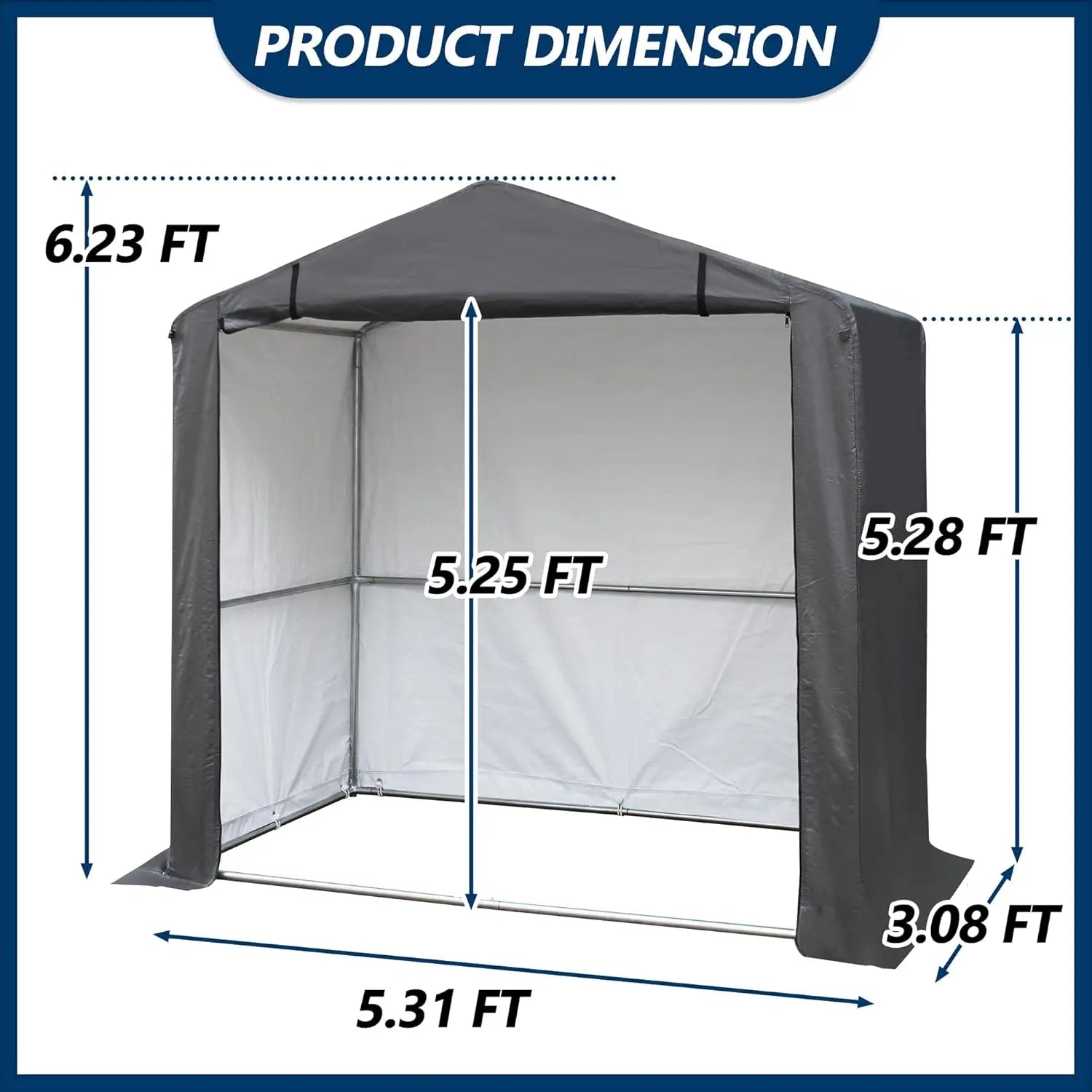 Heavy Duty Outdoor Fabric Storage Shed
