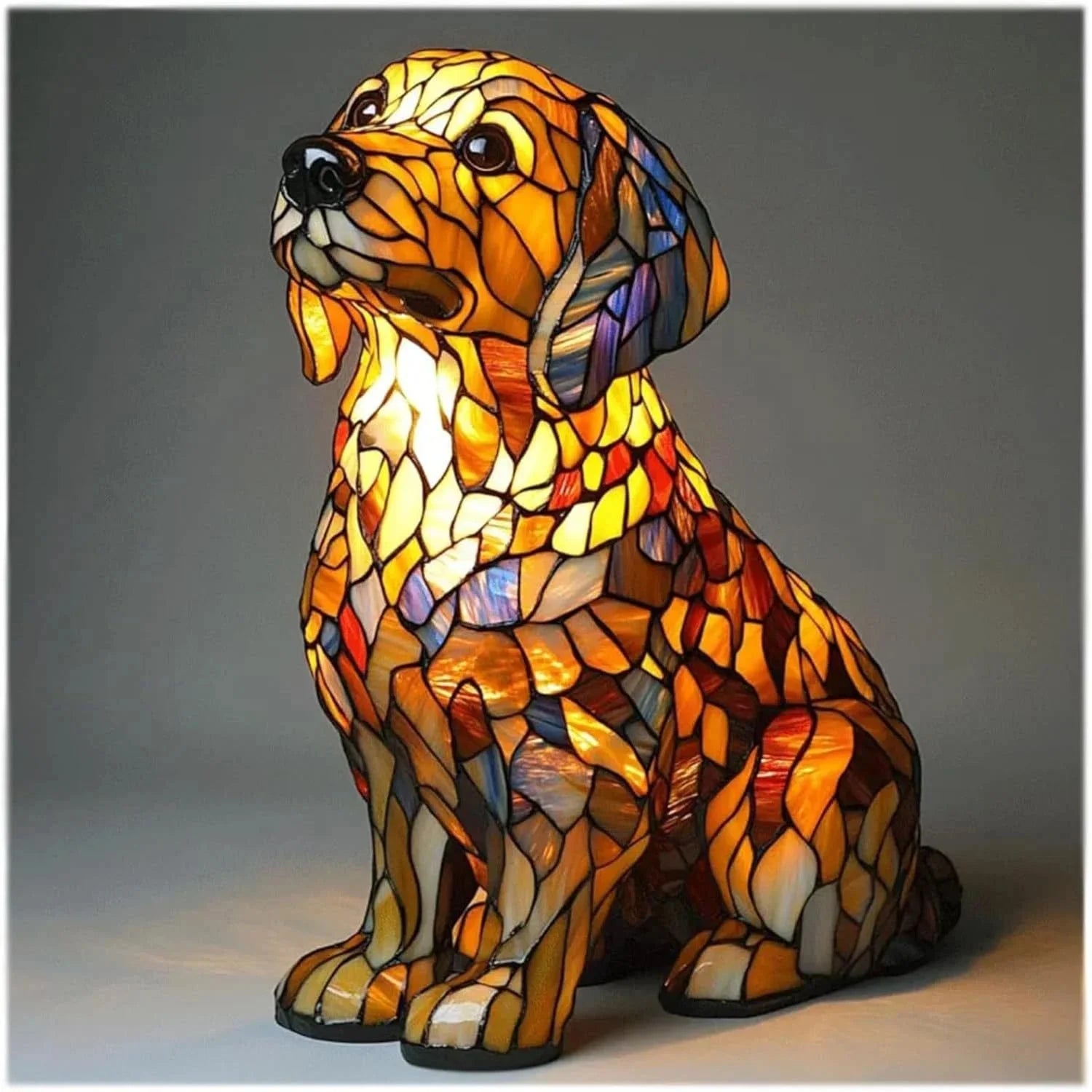 LED Various Dog Breeds Tabletop or Desktop Stained Resin Night Light