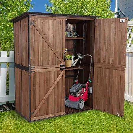 Large Metal Frame Garden Storage Shed With Shelves