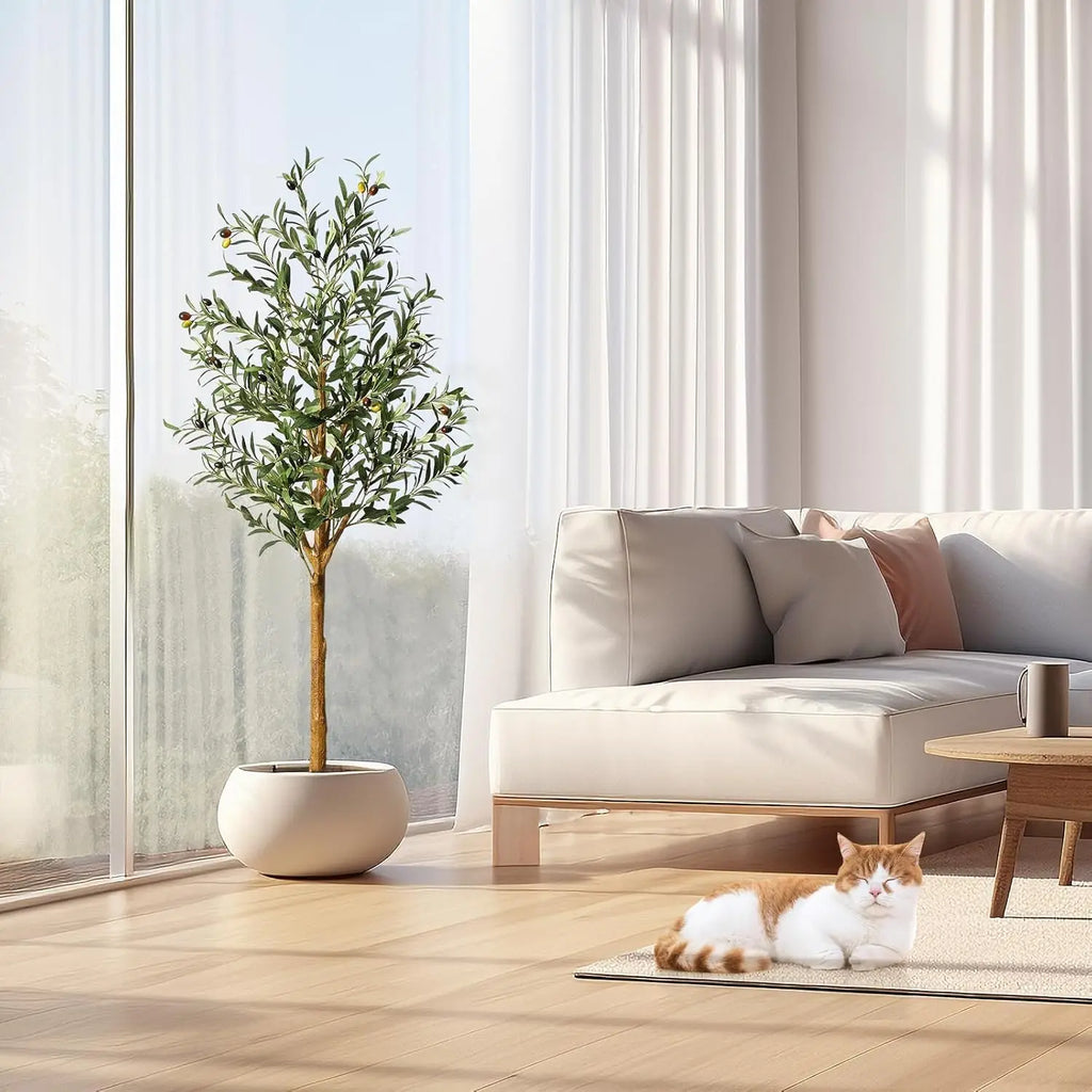 1Pc/2Pcs Large 4ft / 5ft / 6ft Artificial Faux Olive Tree ; Very Realistic Looking. For use indoor or outdoor.