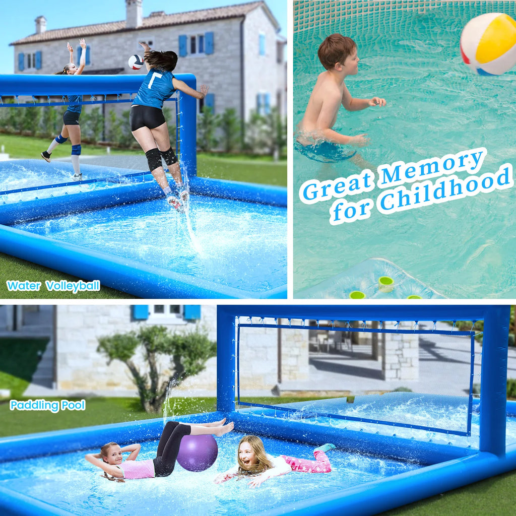 33ft Inflatable Outdoor Water Volleyball Court .