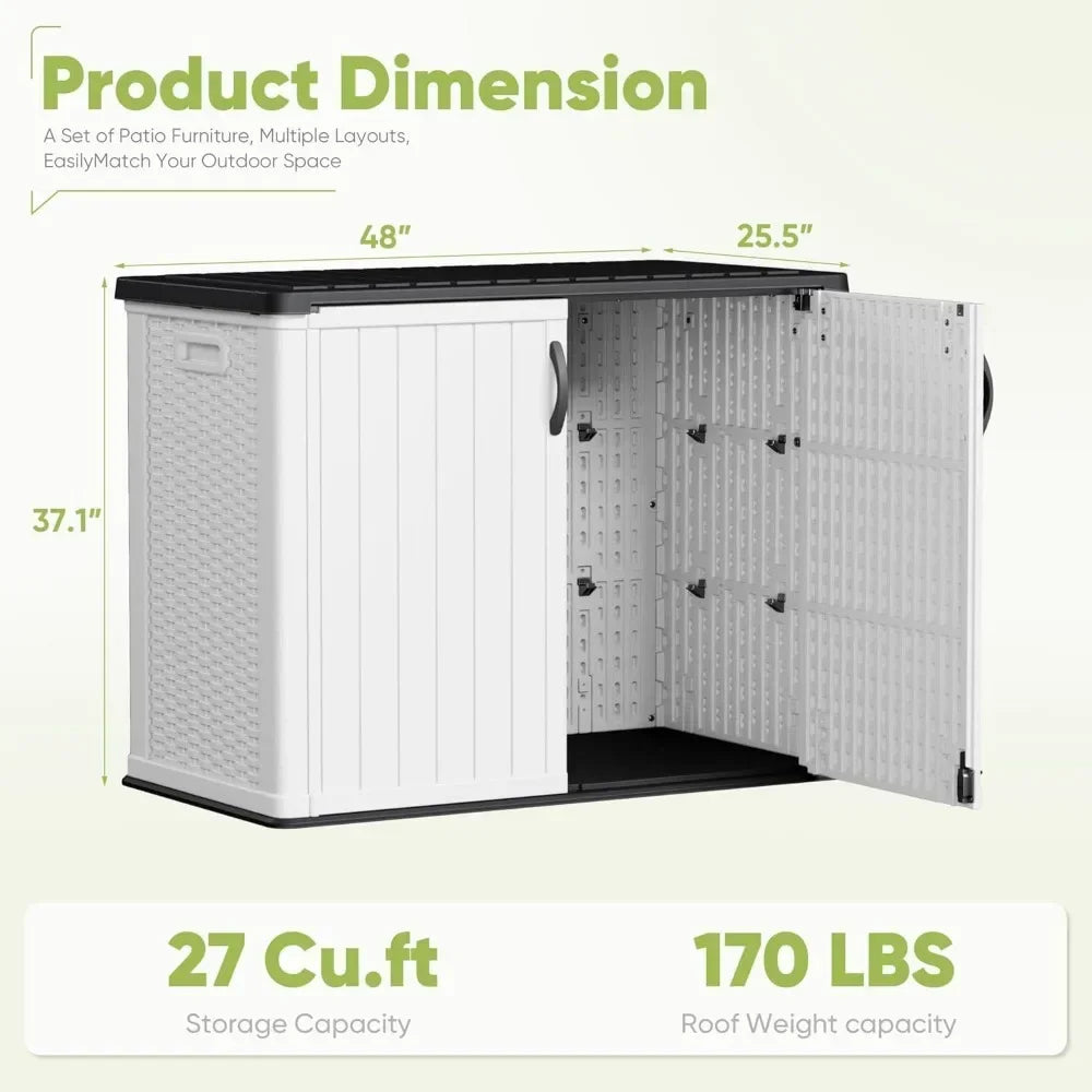 26 or 50 Cu Ft  Horizontal Waterproof Storage Cabinet with Pad-Lockable Doors,