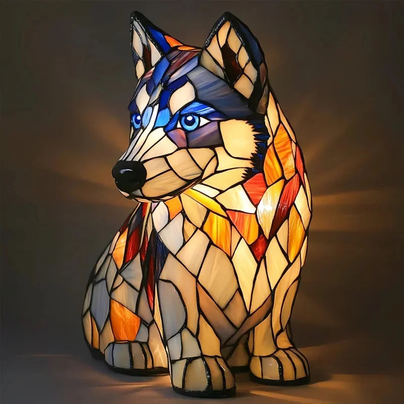 LED Various Dog Breeds Tabletop or Desktop Stained Resin Night Light